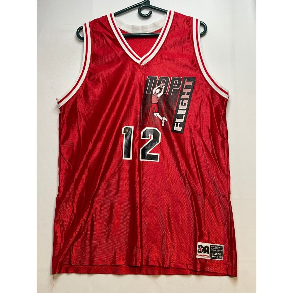 Don Alleson Top Flight Basketball Jersey mens large #12 made USA red